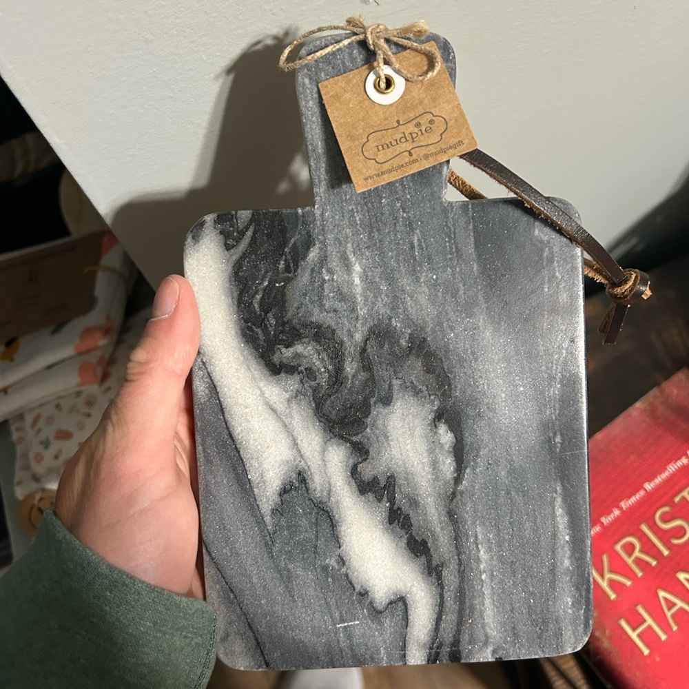Mud Pie Gray and White Marble Accent Decor